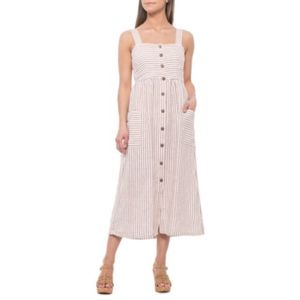100% Linen pocket midi dress